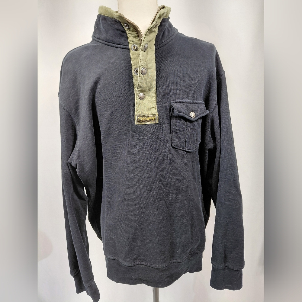 Polo By Ralph Lauren Navy Blue French Terry Cotton Quarter Snap Zip